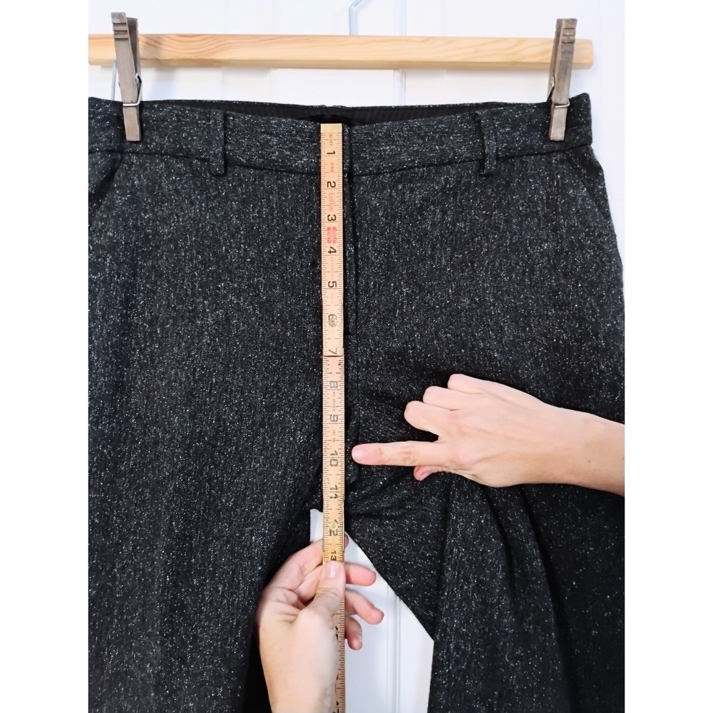 Talbots Dress Pants Womens 8P Black Tweed Wool Silk Blend Straight Leg Trousers - Picture 7 of 9